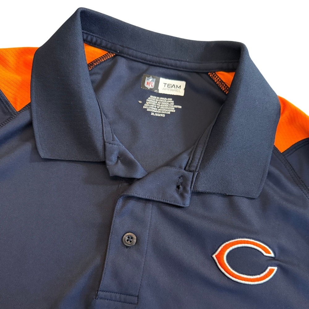 NFL Chicago Bears Team Apparel Men's XL Navy Orange Polo Shirt NFL